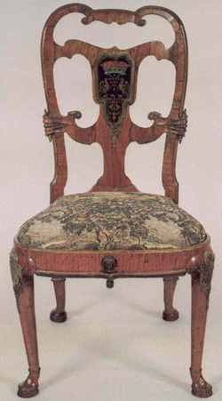 George I chair walnut with gilt metal