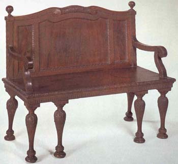 1758, mahogany hall sofa in George II style furniture