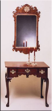 Mirror with Low Boy George II style furniture