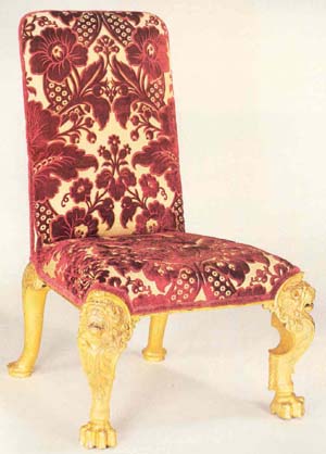 Gilt wood side chair in George II style furniture