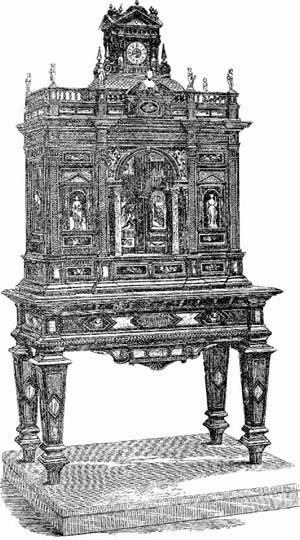 italian style furniture: carved wood cabinet