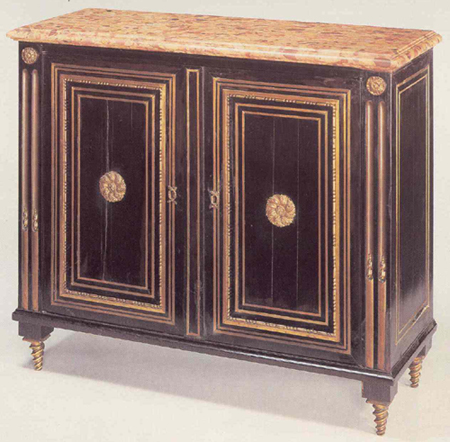 ebony side cabinet   in Louis XVI style