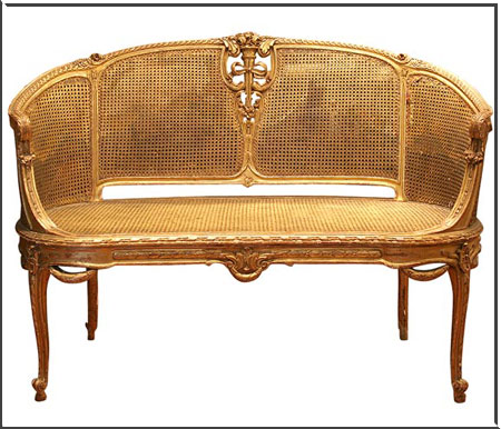 giltwood canape, Napoleon III style