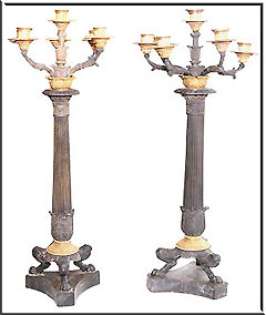 bronze candle sticks, Napoleon III style