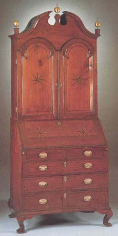Queen Anne walnut desk bookcase, 1730