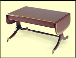 Regency furniture style coffee table drop leaves