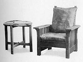  Gustav Stikley furniture: stickley chair and table